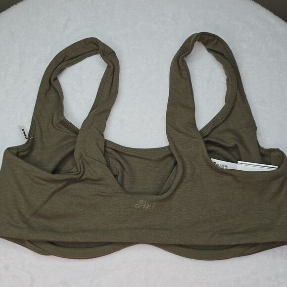 1270 NWT Base Cotton Unlined Scoop Bra Sz XL Casual New Olive - Picture 4 of 7